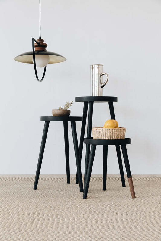 Mesa Cuco Encino Negro (chica, mediana, grande)