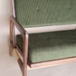Love Seat Ibis, Nogal - Tela verde (1 pieza disponible)